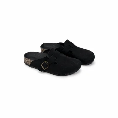BRK-SAPO-3020 Men's Suede Buckle Sapo Clogs 3