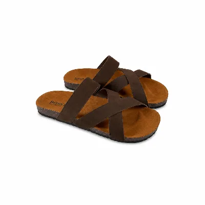 BRK-SLP-110 | Men's Cross-Strap Comfort Slippers thumbnail 1