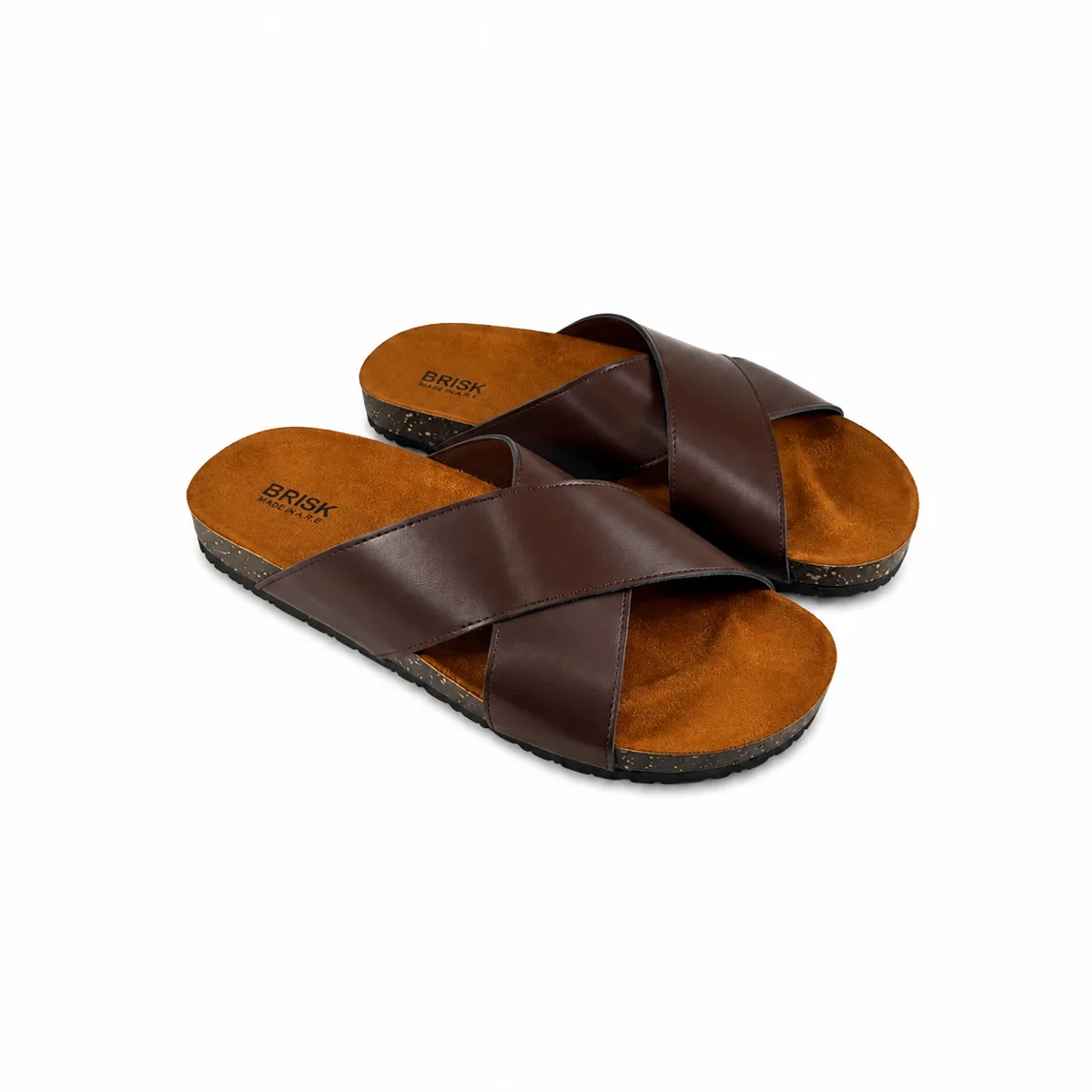 BRK-SLP-124 | Men’s Cross-Strap Casual Slippers